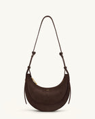Sharon Faux Suede Crossbody Bag - Coffee Brown