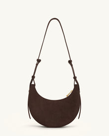 Sharon Faux Suede Crossbody Bag - Coffee Brown