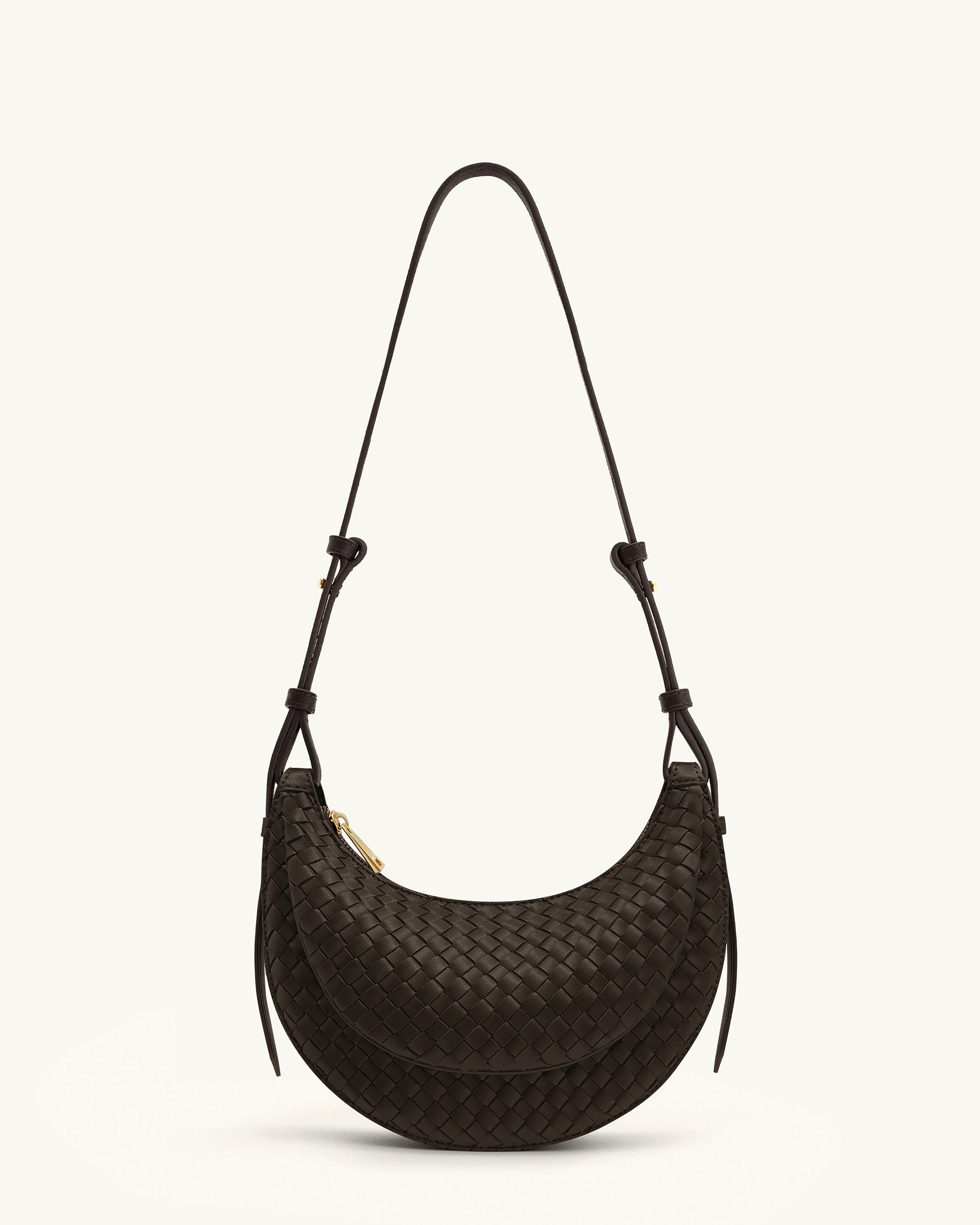 Sharon Woven Crossbody Bag - Coffee Brown