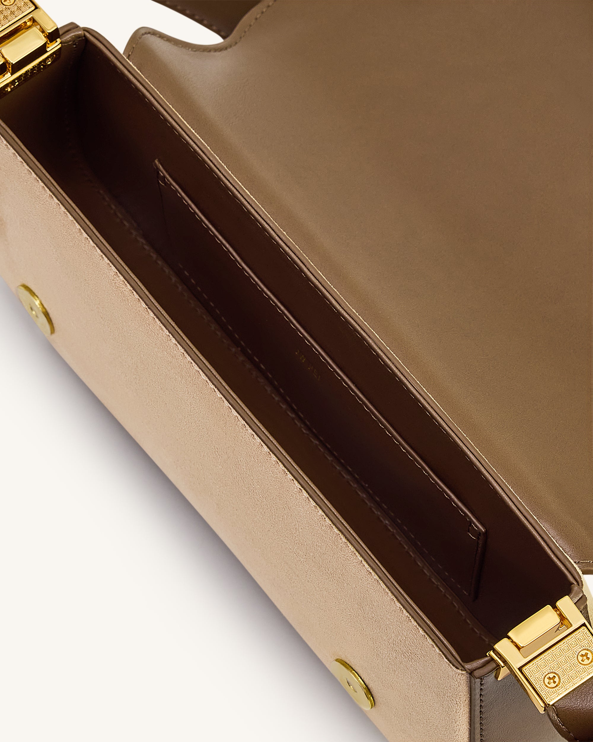 Joy Faux Suede Shoulder Bag - Khaki Brown