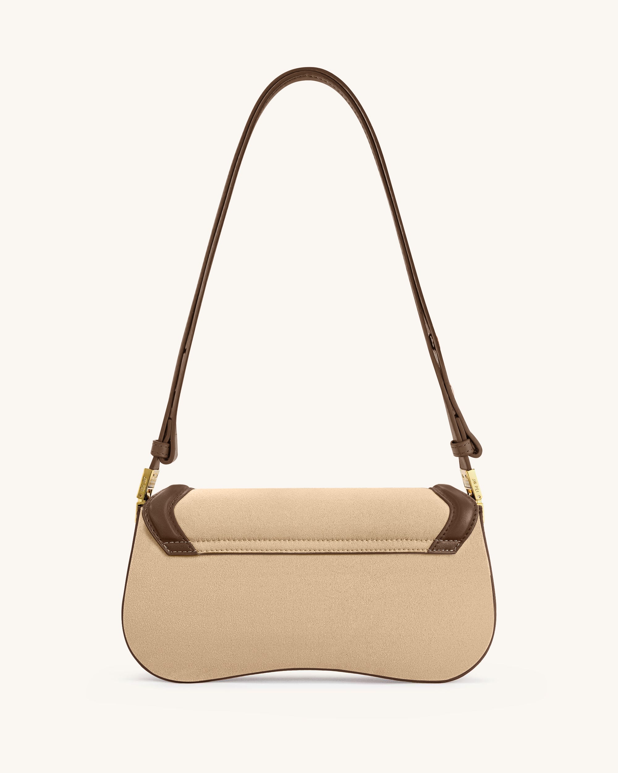 Joy Faux Suede Shoulder Bag - Khaki Brown
