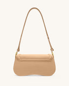 Joy Croc-Embossed Faux Suede Shoulder Bag - Beige