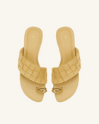 Ava Woven Toe Sandals - Yellow