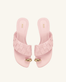 Ava Woven Toe Sandals - Pink