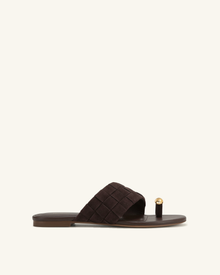 Ava Woven Toe Sandals - Dark Burgundy