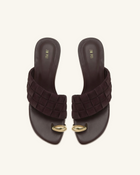 Ava Woven Toe Sandals - Dark Burgundy