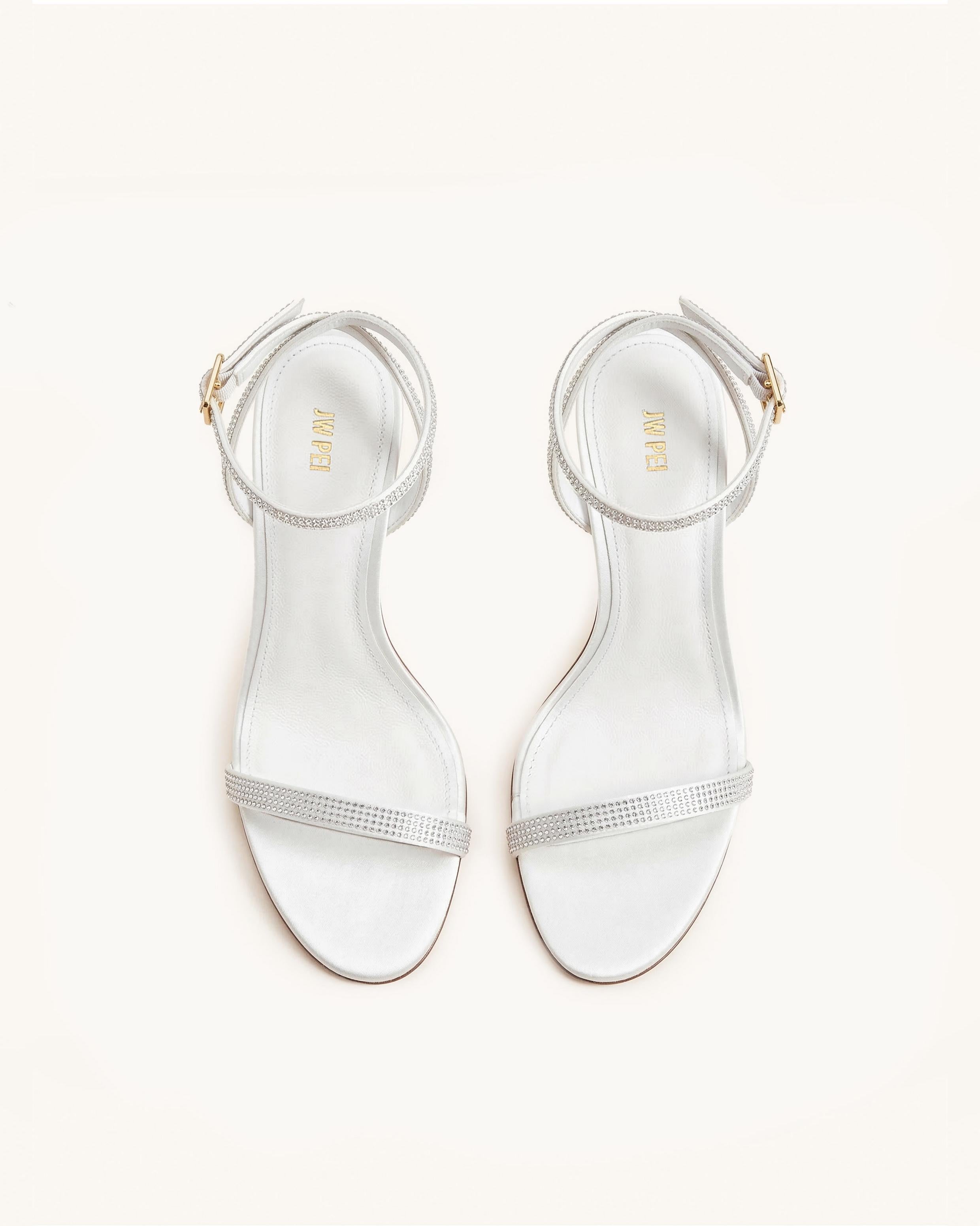 Alivia Artifical Crystal Heel Sandals - White