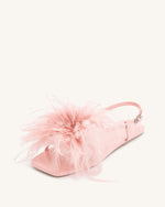 Fluffy Flats Sandals - Pink Beige