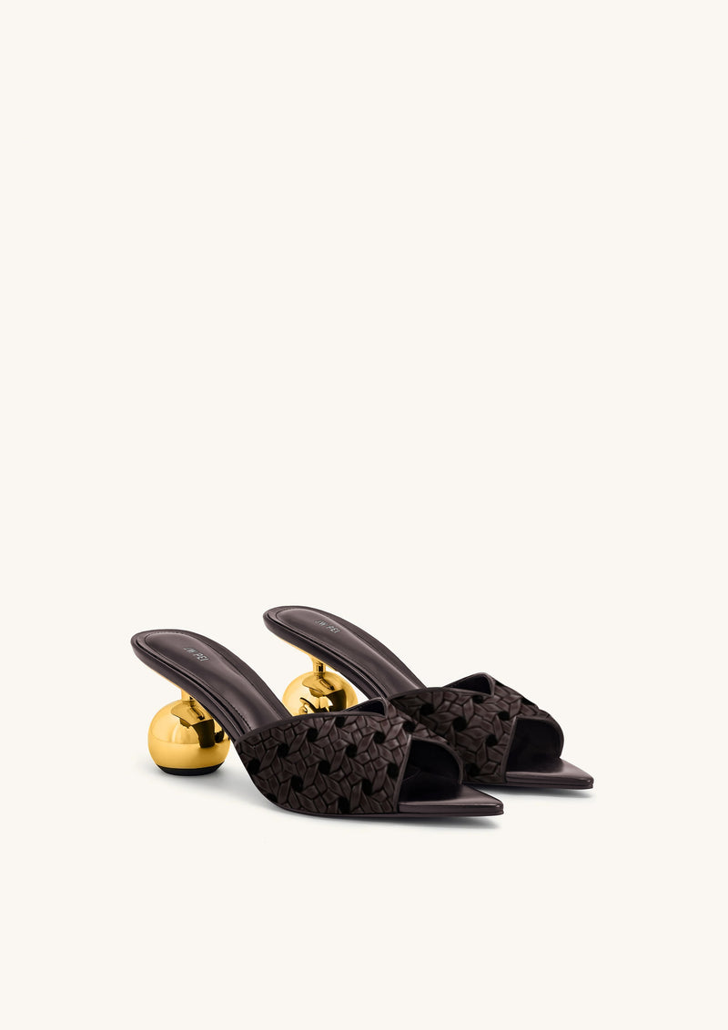 Ellie Woven Sphere Heel Mules - Deep Burgundy