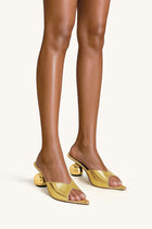 Ellie Sphere Heel Mules - Gold