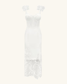 Orchid Embroidered Corset Dress - White