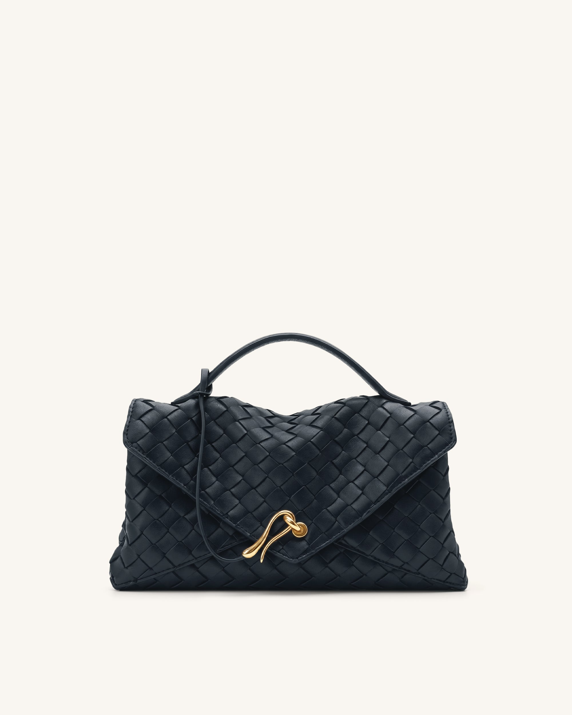 Celeste Woven Envelope Bag - Navy Blue