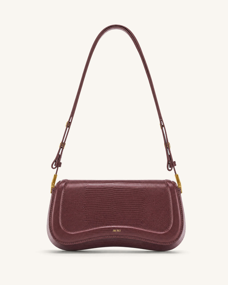 Joy Shoulder Bag - Dark Burgundy Lizard Texture