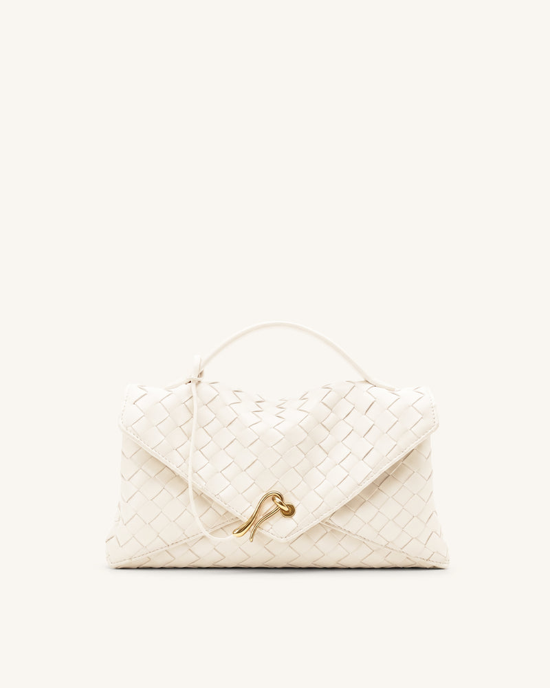 Celeste Woven Envelope Bag - Off White