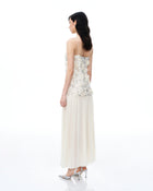 Galadriel 3D Floral Sequin Maxi Dress - White