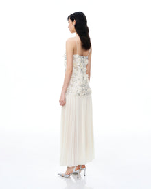 Galadriel 3D Floral Sequin Maxi Dress - White