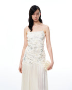 Galadriel 3D Floral Sequin Maxi Dress - White