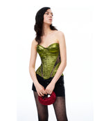 Serenade Floral Lace Corset - Green