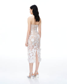 Lysandra 3D Floral Embroidered Maxi Dress - White