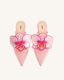 Sofia Orchid Sphere Heel Mules - Pink