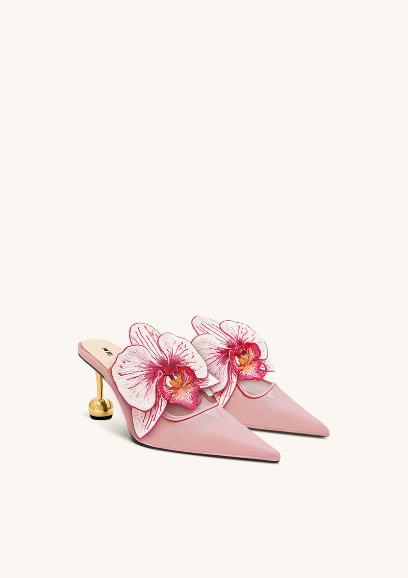 Sofia Orchid Sphere Heel Mules - Pink