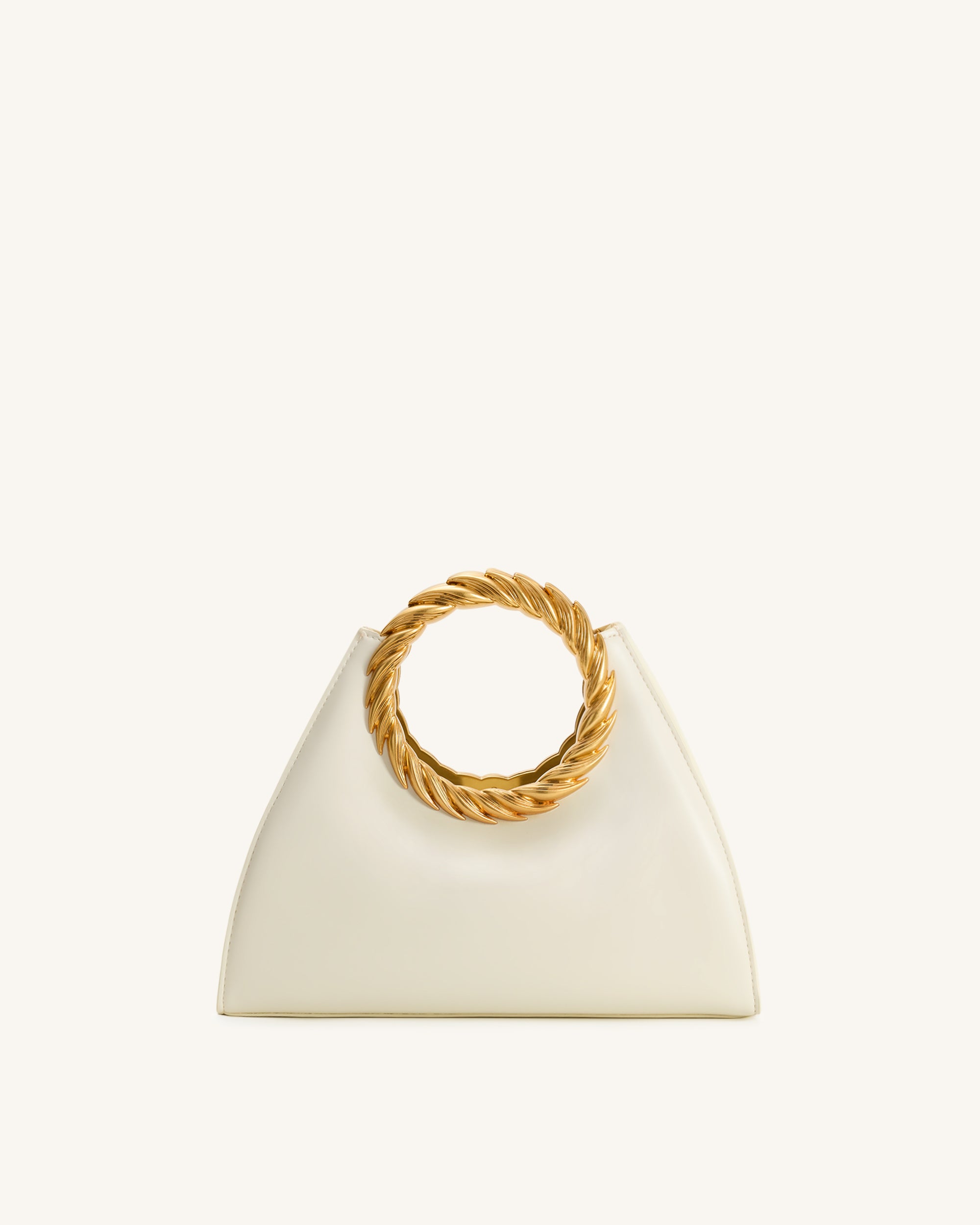 Amiya Leaf Handle Sculpture Bag - White