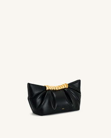 Leia Pleated Clutch - Black