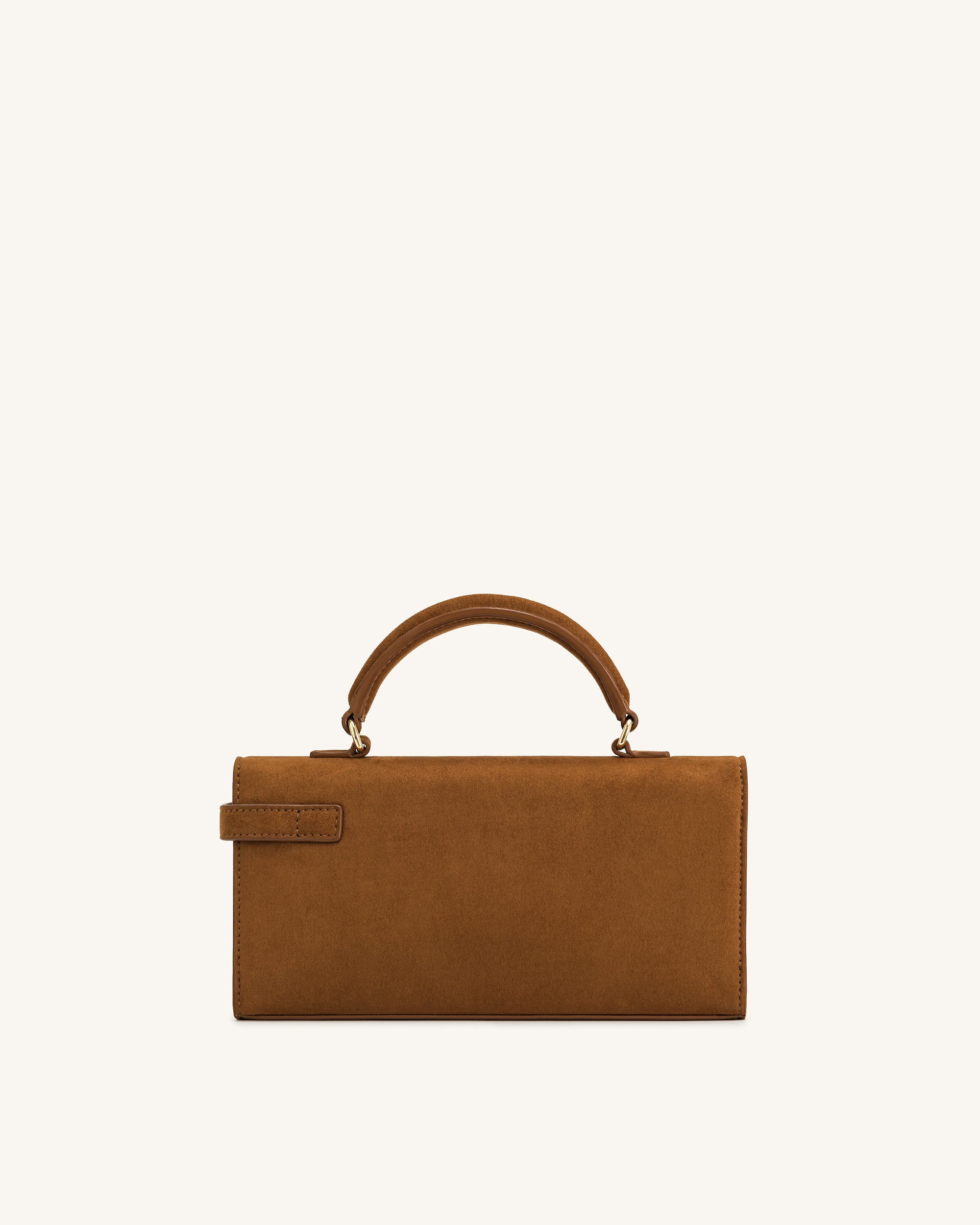 Keyla Faux Suede Top Handle Bag -  Brown