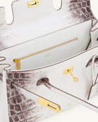 Yara Shoulder Bag - White Croc