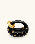 Abacus Studded Mini Top Handle Bag - Black