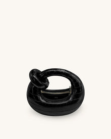 Abacus Mini Top Handle Bag - Black Croc