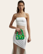 Gabbi Floral Medium Ruched Hobo Handbag - Green