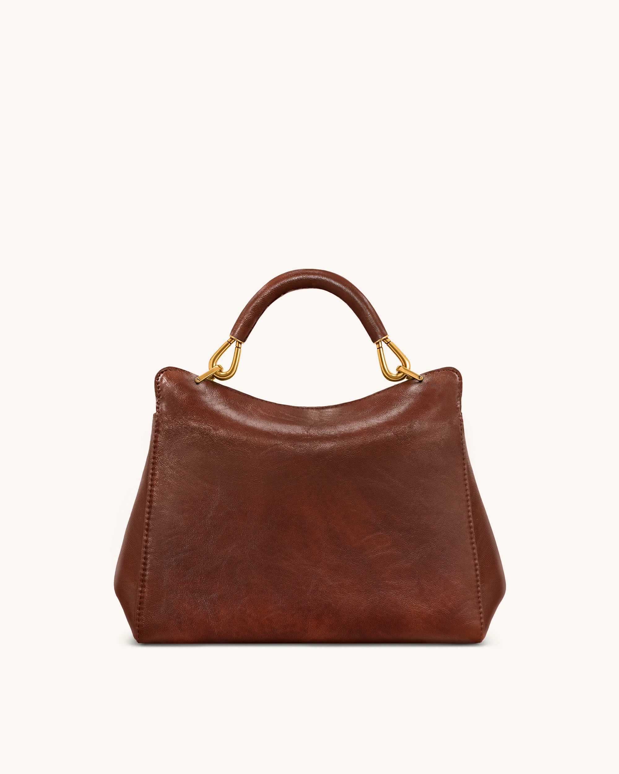 Lucia Classic Top Handle Bag - Coffee Brown