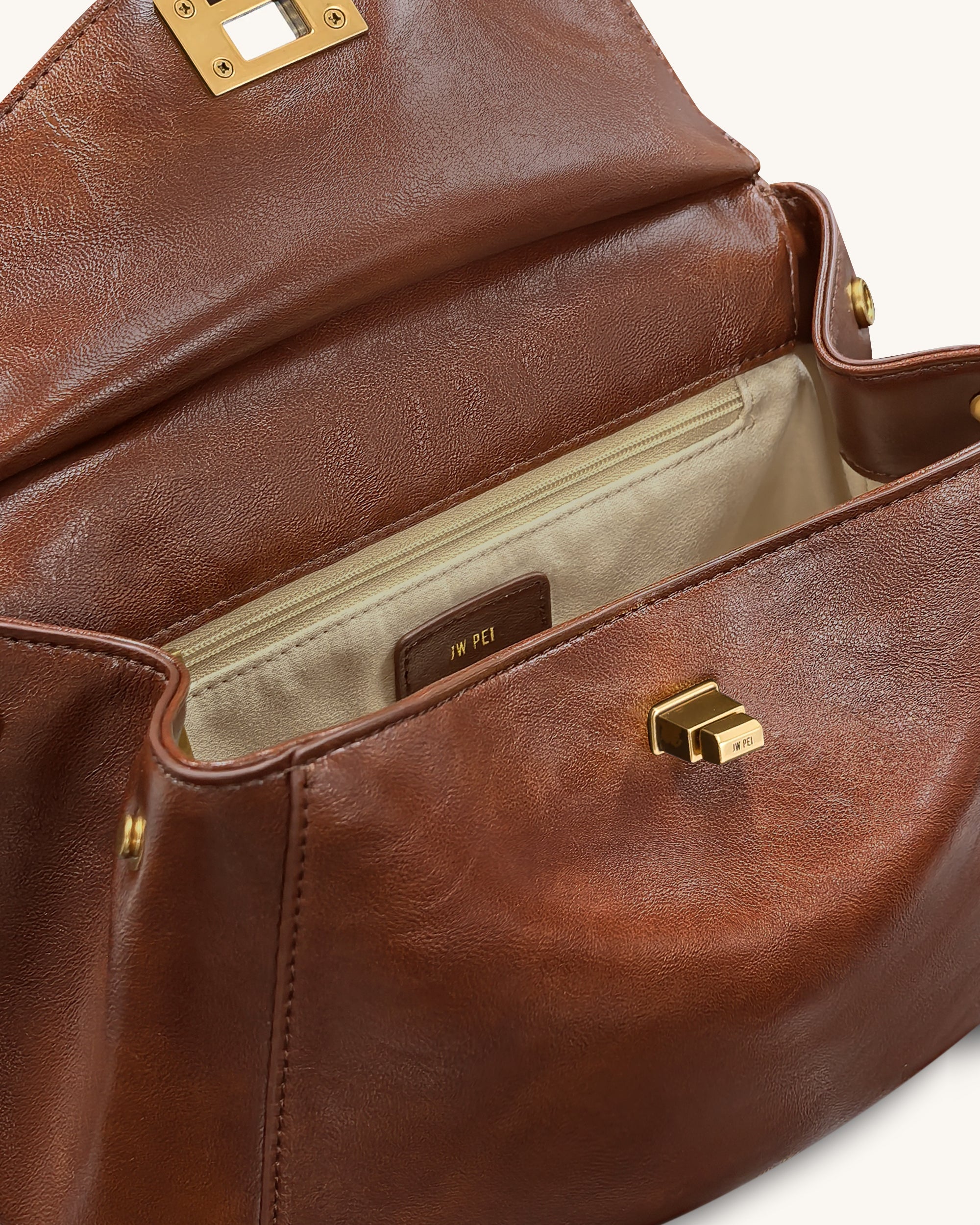 Lucia Classic Top Handle Bag - Coffee Brown