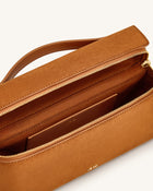 Thea Faux Suede Top Handle Bag - Camel