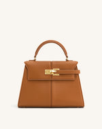 Elise Large Top Handle Bag - Brown