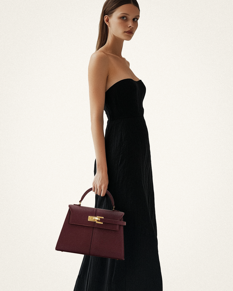 Elise Large Top Handle Bag - Claret