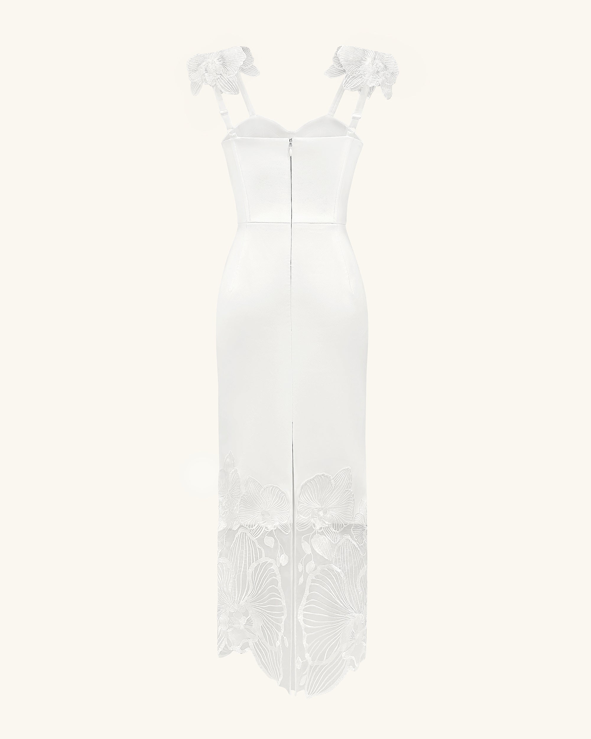 Orchid Embroidered Corset Dress - White