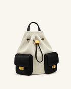 Avery Drawstring Utility Backpack – Black Canvas