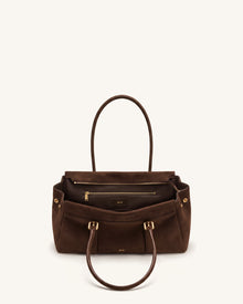 Brielle Faux Suede Tote - Brown