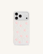 Pearl Star Embellished Phone Case - White