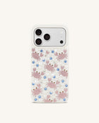 Crab Pattern Faux Pearl Phone Case - White