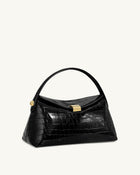 Talia Top Handle Bag - Black Croc