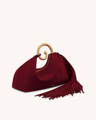 Nell Fringe Hardware Top Handle Bag - Burgundy