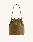 Yulia Crushed Bucket Bag - Dark Olive