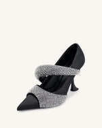 Sara Artificial Crystal Pumps - Black