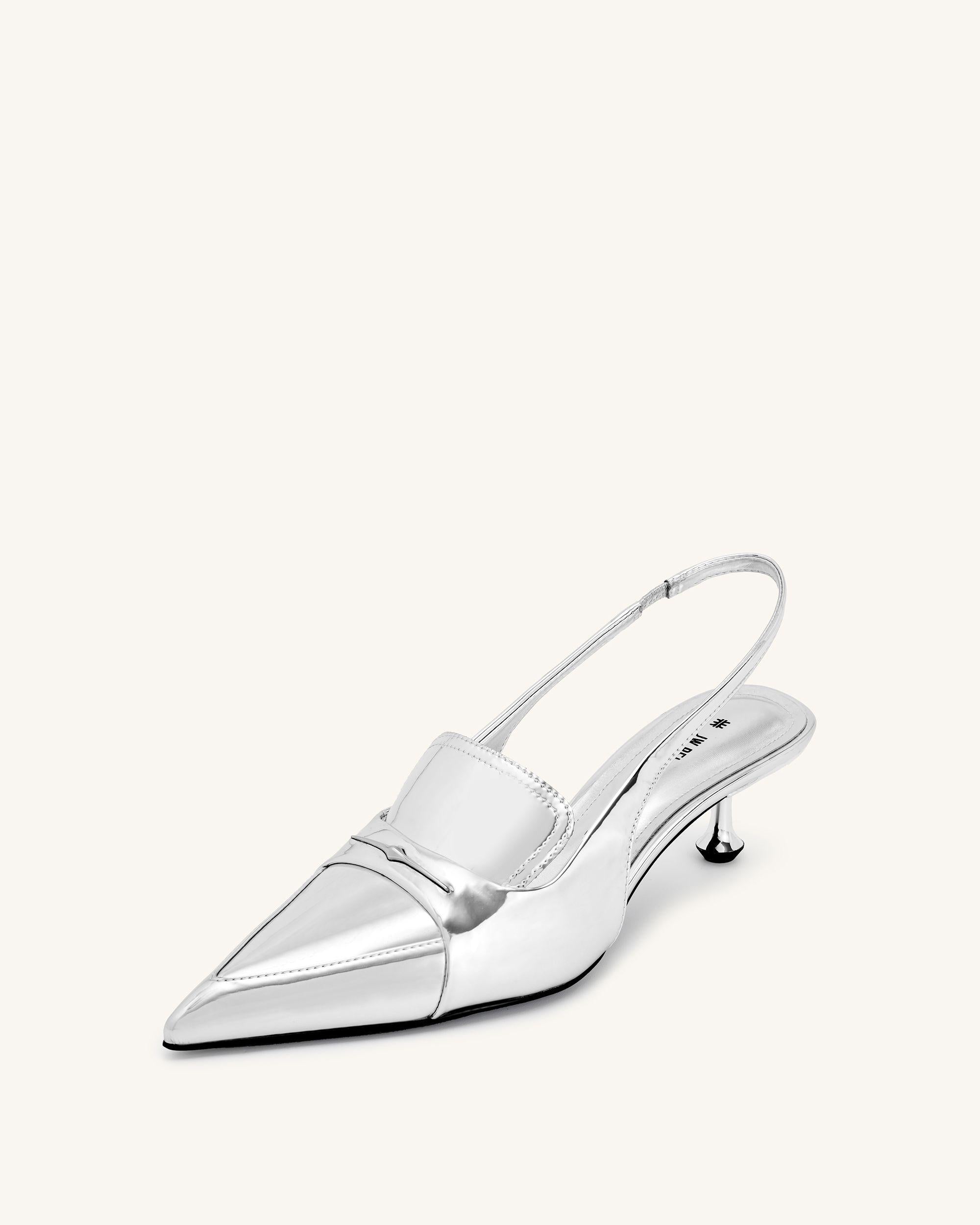 Silver cheap kitten shoes