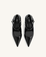 Thalina Patent Leather Pumps - Black