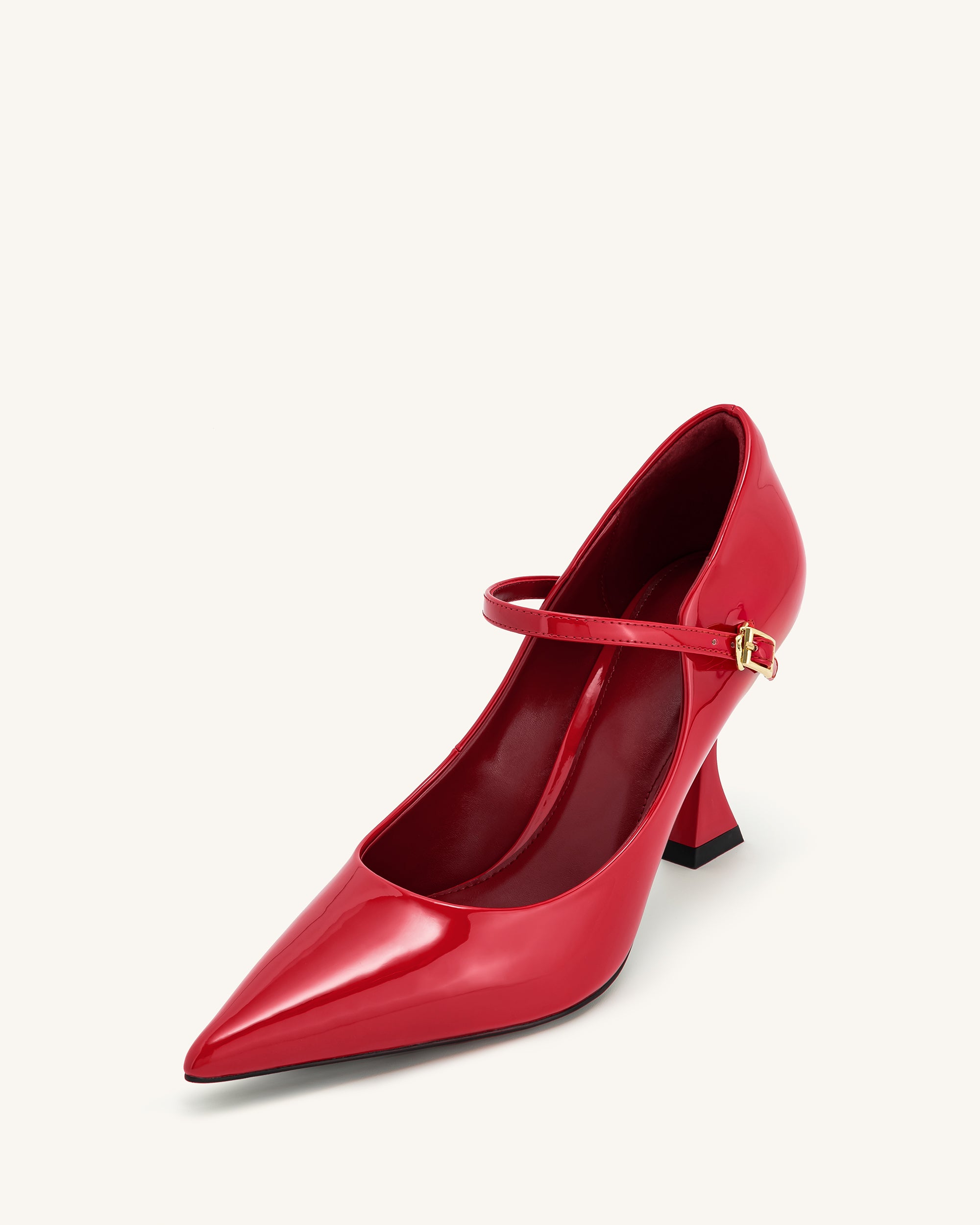 Thalina Patent Leather Pumps - Red