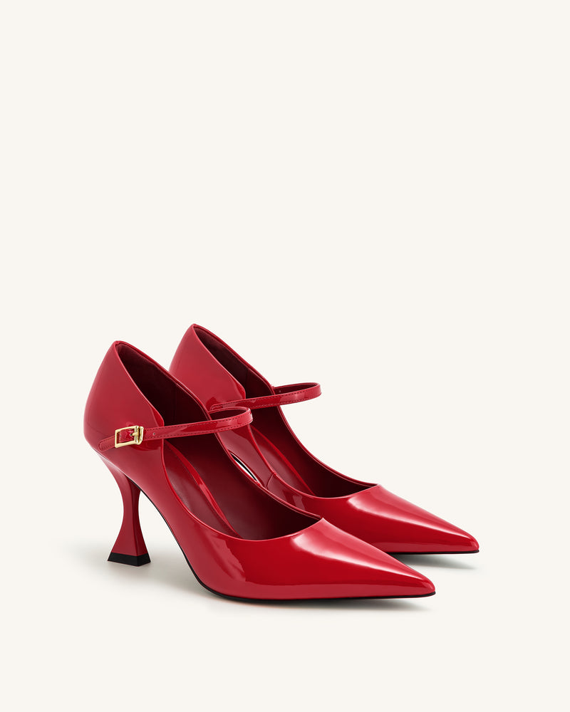 Thalina Patent Leather Pumps - Red